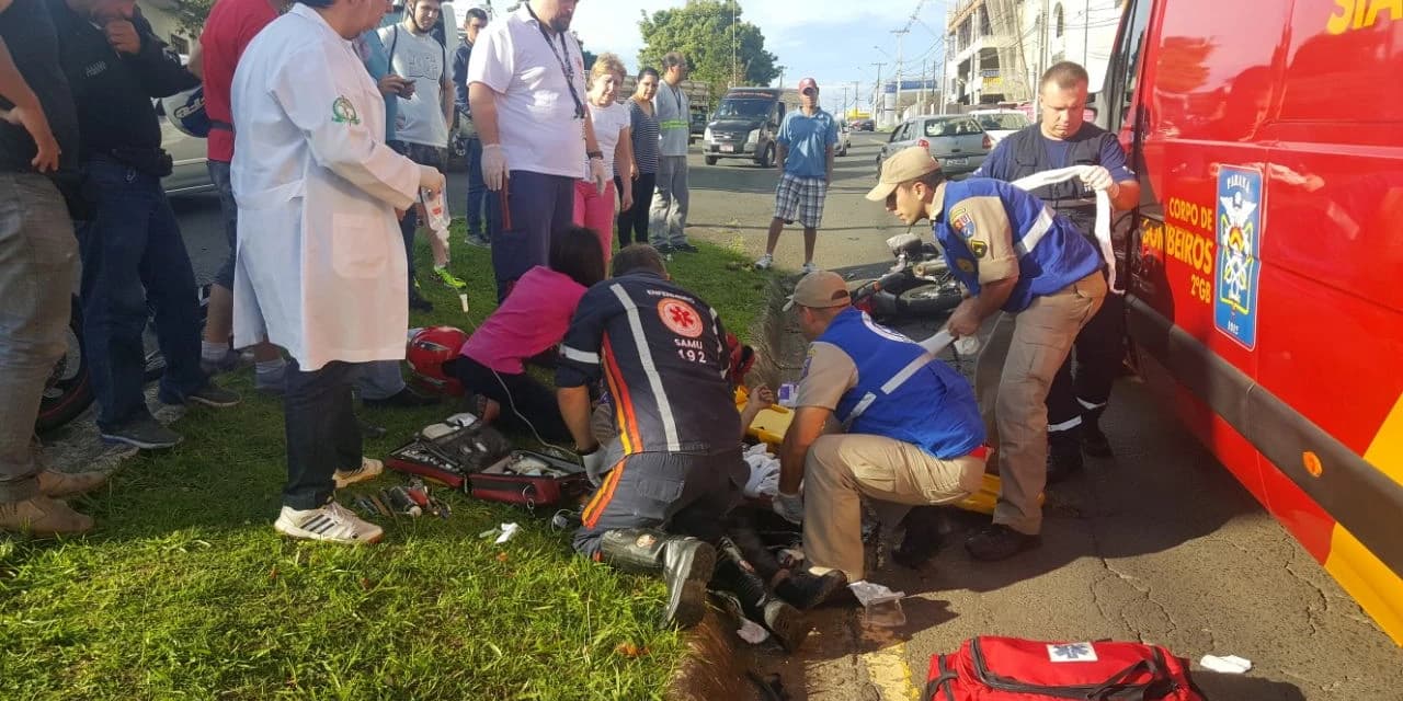 Motociclista tem a perna arrancada em acidente em Ponta Grossa