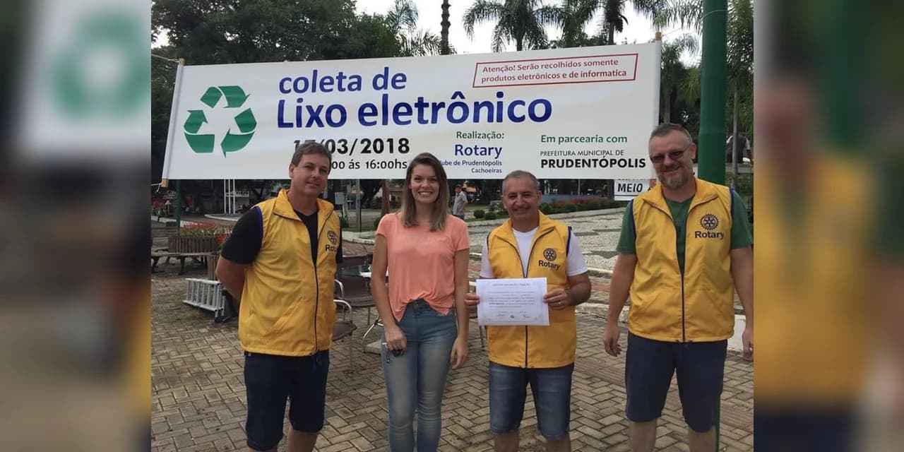 Rotary e prefeitura realizam coleta de lixo eletrônico
