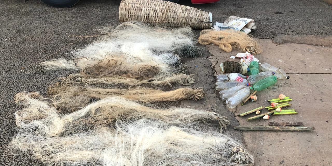 Polícia Ambiental apreende materiais de pesca