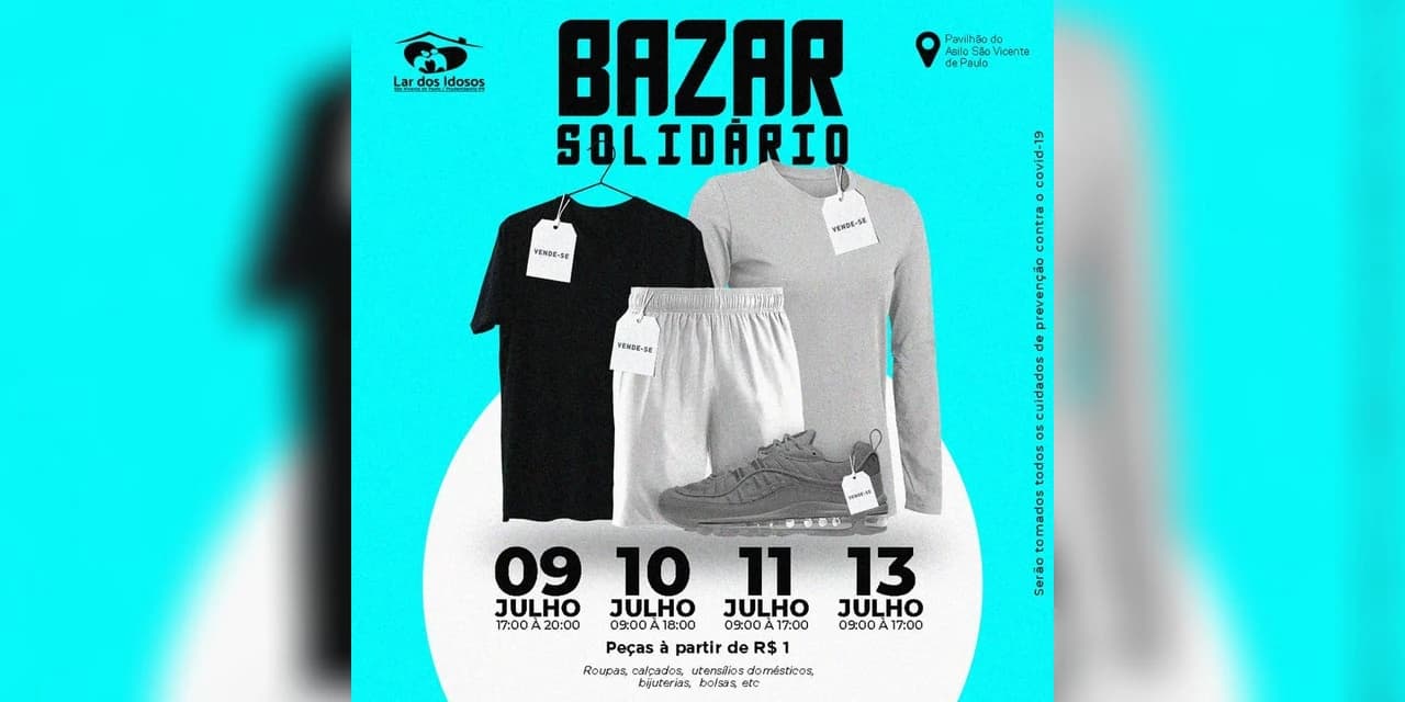 Lar do Idosos São Vicente de Paulo promove bazar solidário em Prudentópolis.