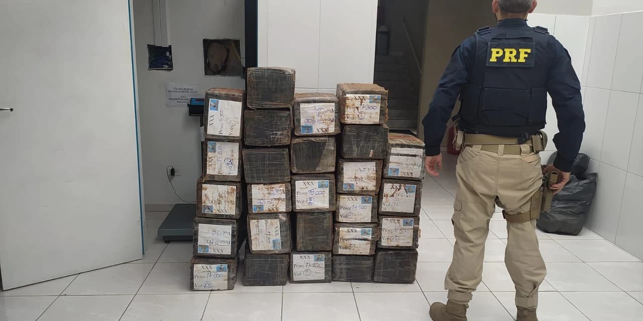PRF apreende quase meia tonelada de maconha em Curitiba (PR)