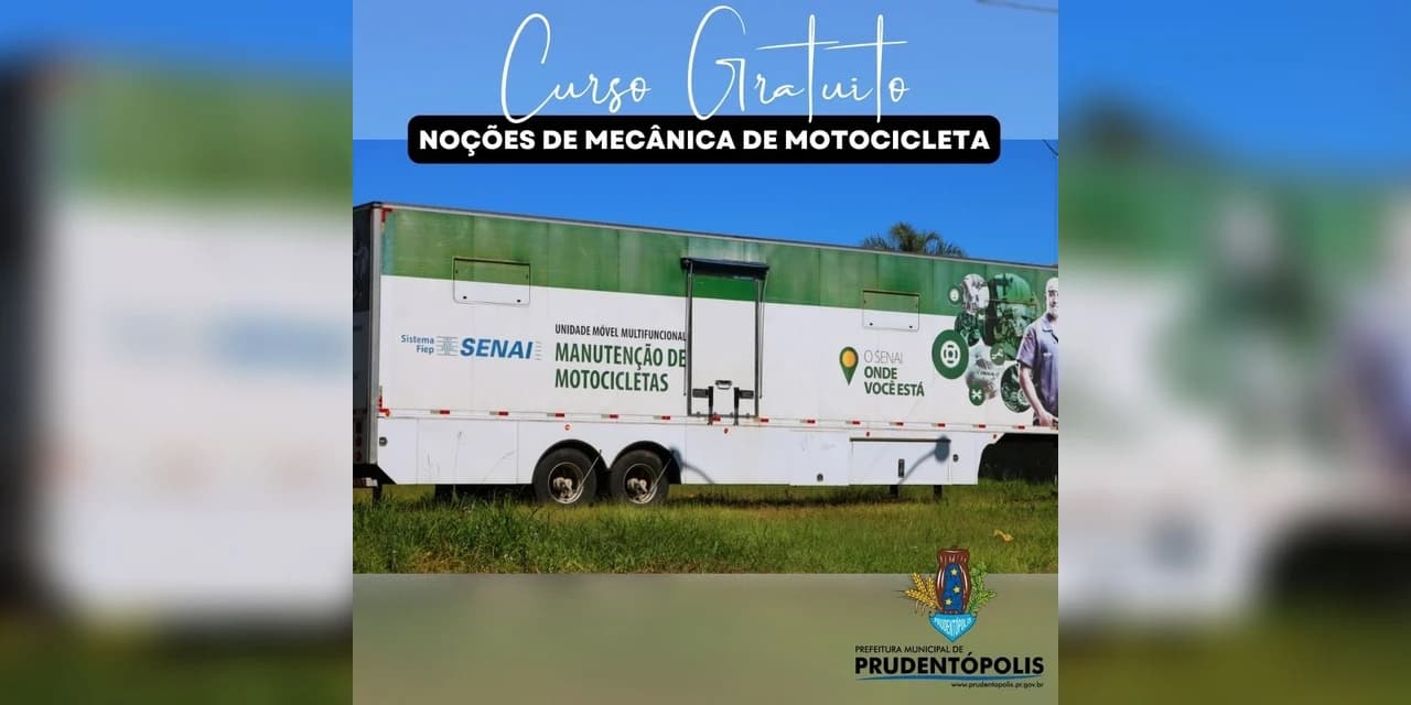 Carreta do Conhecimento oferece curso gratuito de Noções de Mecânica de Motocicletas