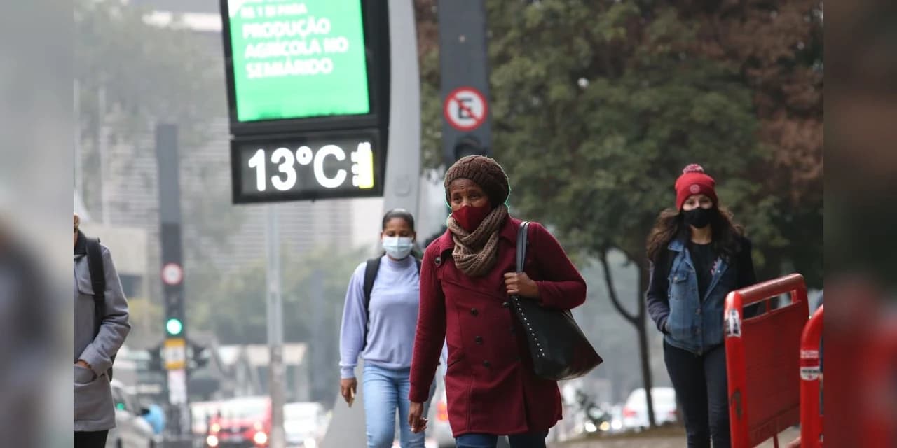 Onda de frio continuará no centro-sul do Brasil, nos próximos dias