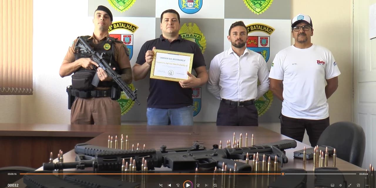 4ª Cia da PM de Prudentópolis recebe fuzis por meio de doação do Conselho de Segurança. VÍDEO!