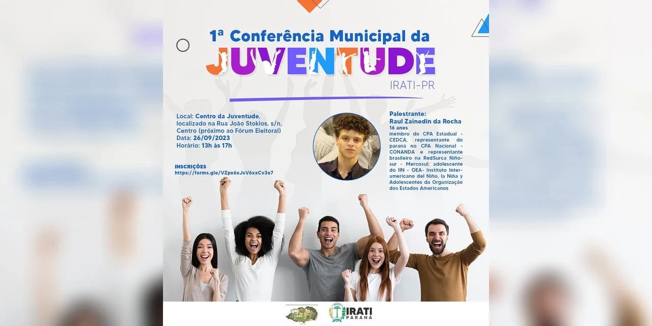 I Conferência Municipal da Juventude de Irati acontece no dia 26 de setembro