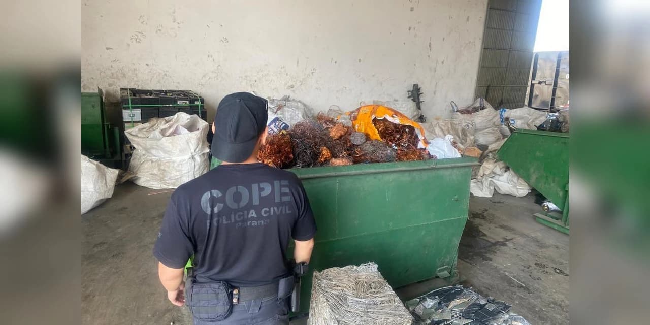 PCPR apreende 2,7 toneladas de cabos em operação contra receptação em Curitiba