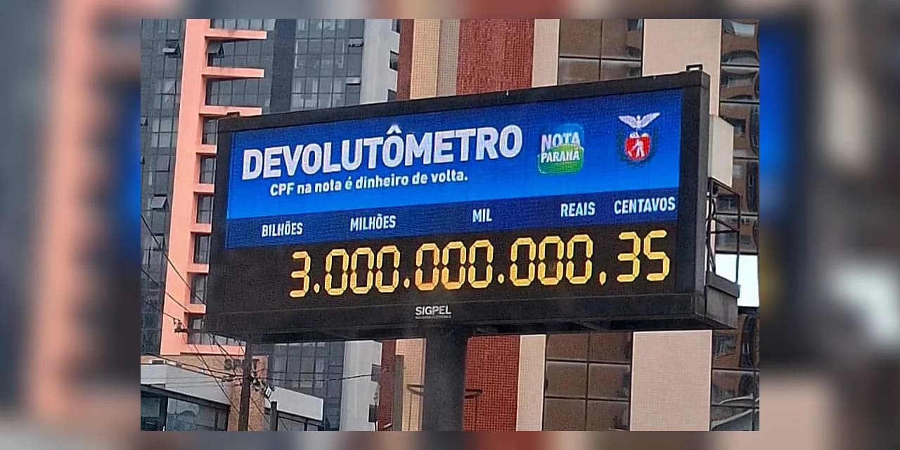 Programa Nota Paraná alcança a marca de R$ 3 bilhões devolvidos aos contribuintes