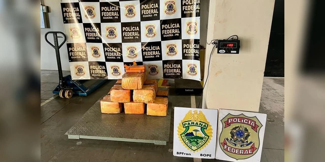 Policiais militares do Batalhão de Fronteira apreendem 110 kg de maconha em Guaíra