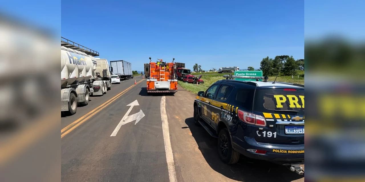 PRF atende acidente na BR-373 em Candói-PR