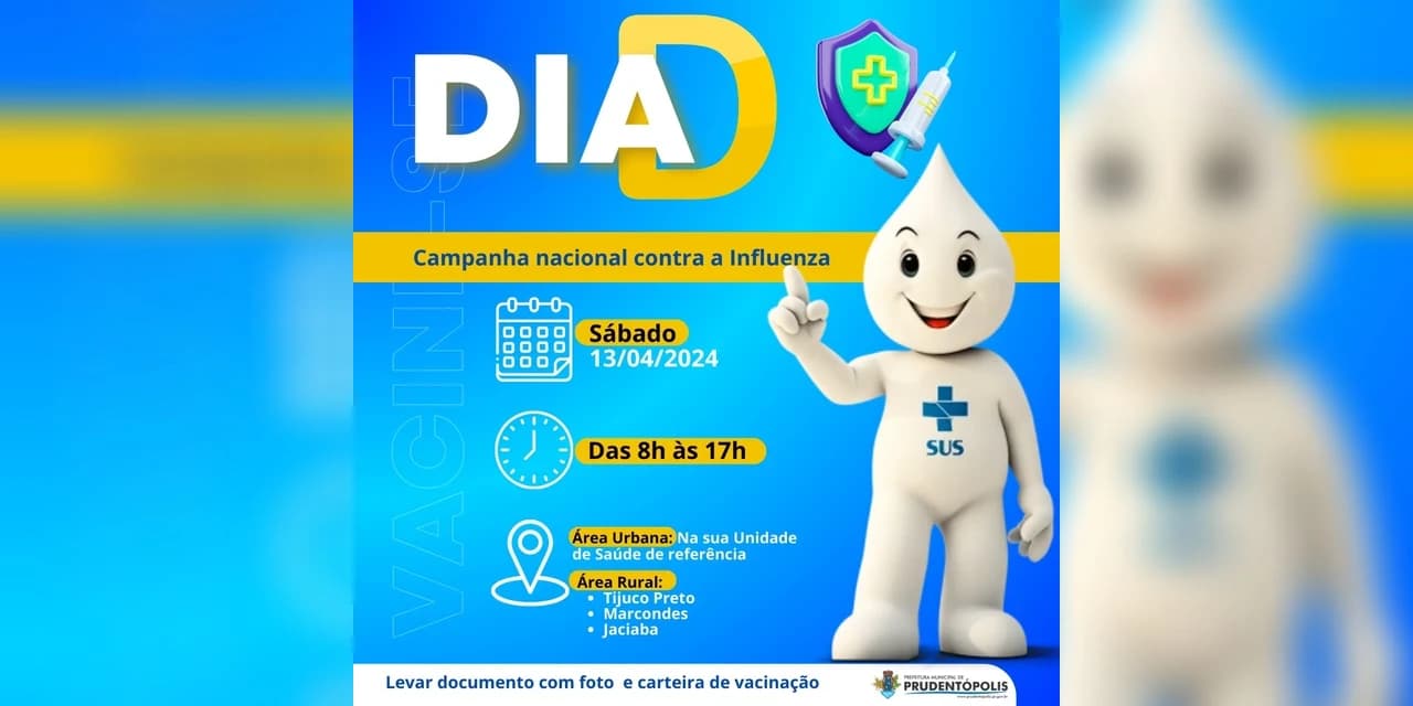 Sábado dia 13 de abril, acontecerá o Dia D de Vacinação nas unidades básicas de saúde de Prudentópolis,