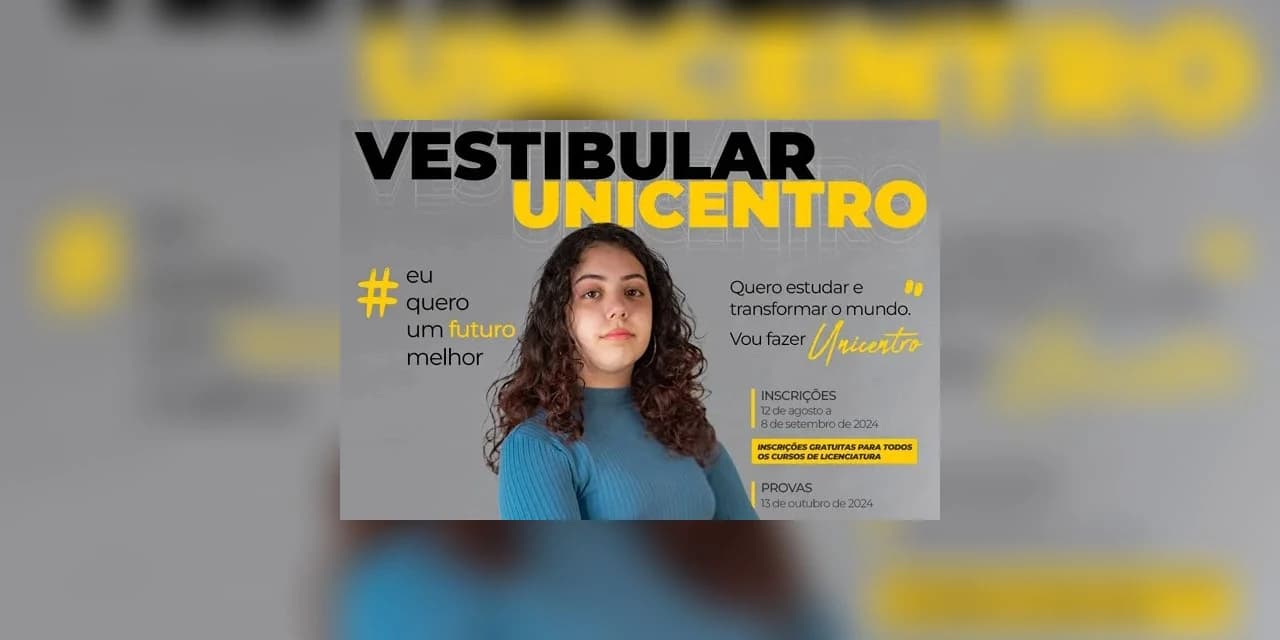 Prazo para inscrição no vestibular 2025 da Unicentro vai até este domingo