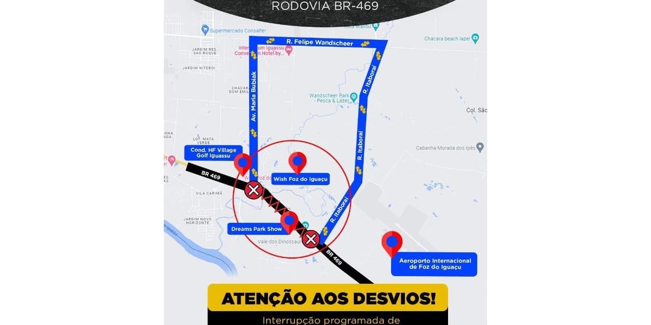Rodovia das Cataratas terá interdição para lançamento de vigas em ponte e viaduto