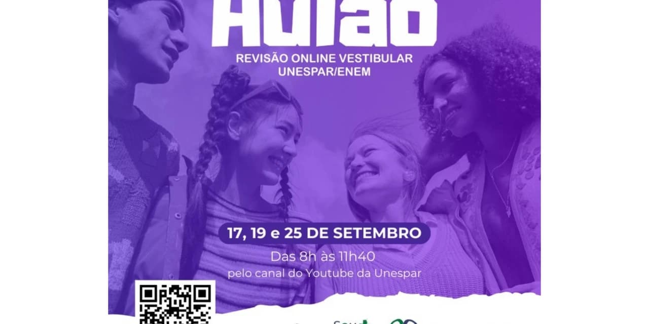 Unespar realiza aulas online gratuitas para revisão de conteúdos do vestibular 2025