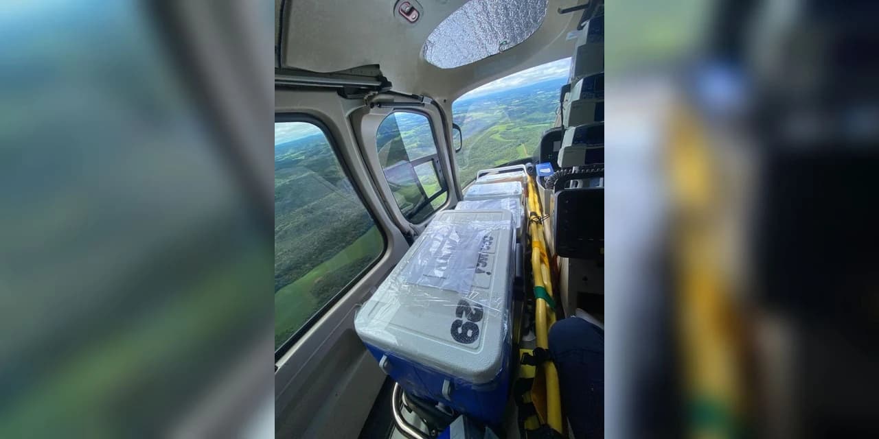 Helicóptero do SAMU Campos Gerais realiza transporte de órgãos . VÍDEO!