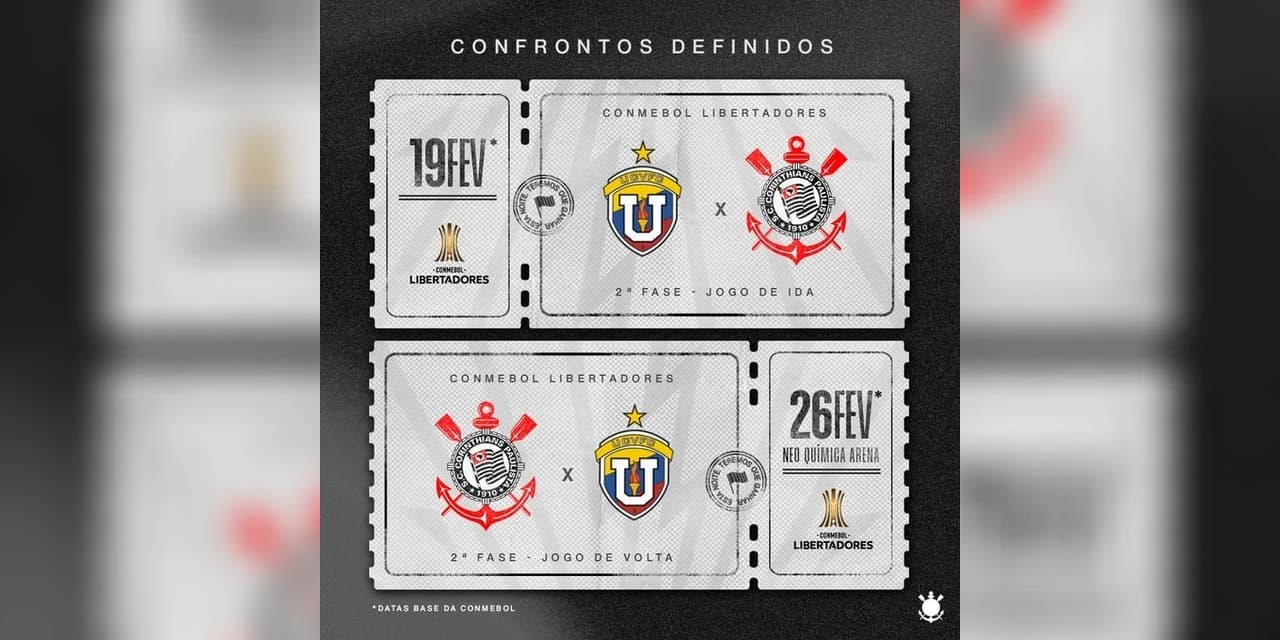 Definidos os adversários de Corinthians e Bahia na Pré-Libertadores