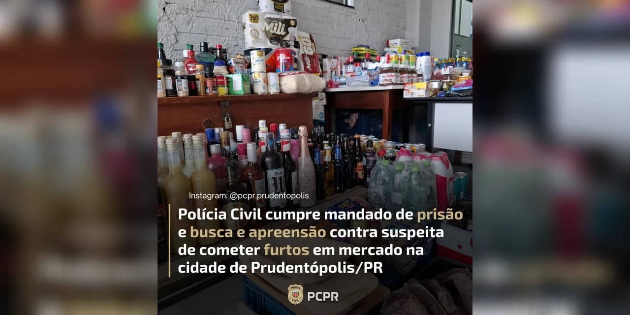 Em Prudentópolis mulher é presa com aproximadamente R$ 10 mil em mercadorias furtadas em supermercado