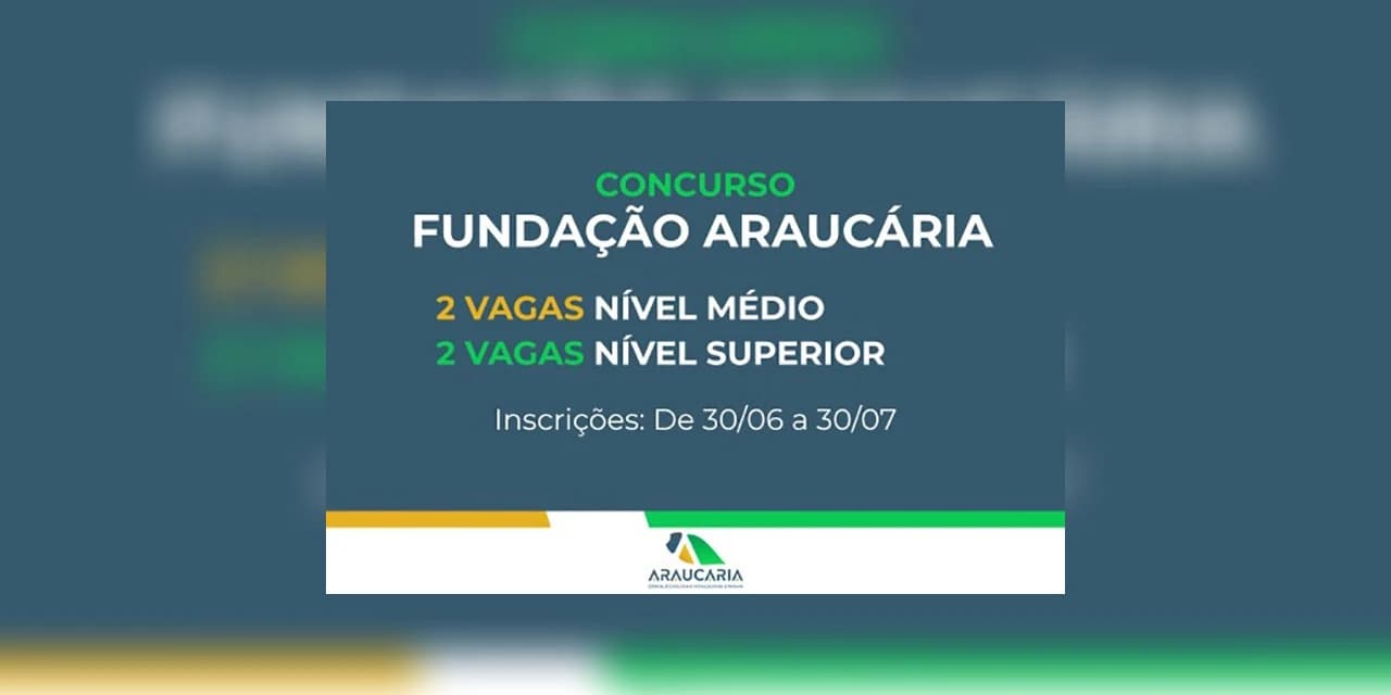 Com salários até R$ 11,1 mil, Fundação Araucária abre novo concurso público
