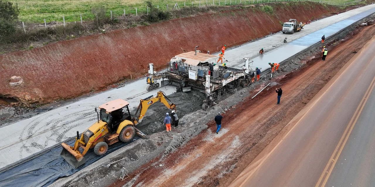 Duplicação em concreto da PRC-466 em Guarapuava alcança 40% de execução