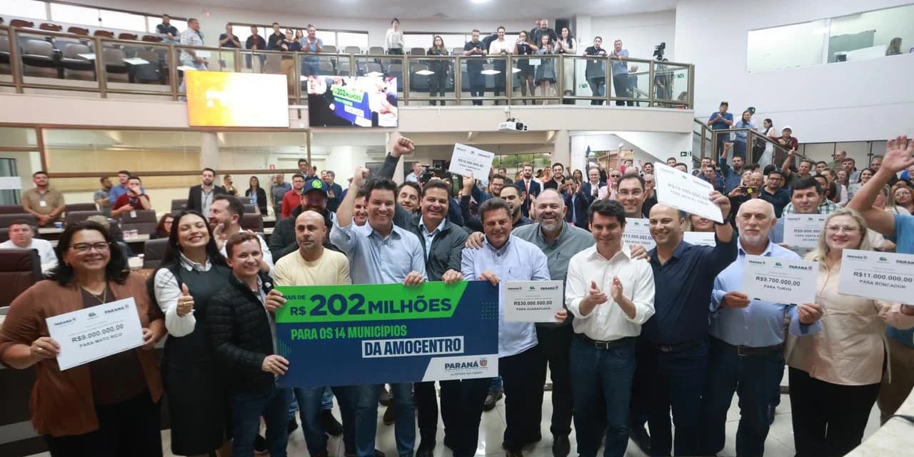 Estado libera R$ 202,7 milhões para os municípios da região de Guarapuava