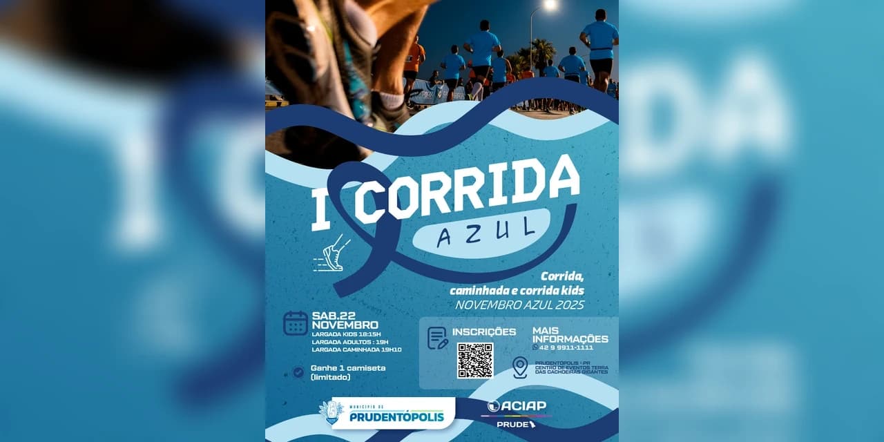 Primeira corrida azul será realizada em Prudentópolis