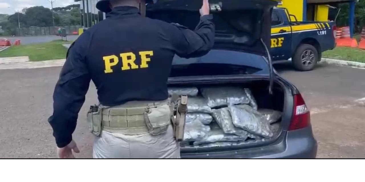 PRF apreende 120 quilos de skunk após fuga na BR-277, em Guarapuava