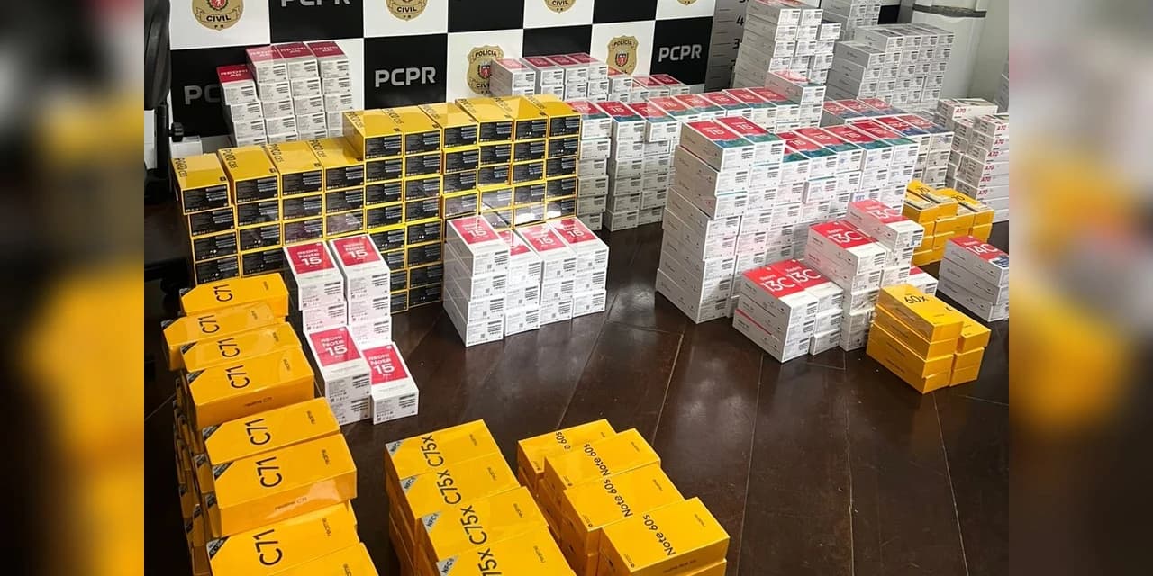 PCPR apreende 1,6 mil celulares sem procedência avaliados em R$ 3 milhões em Curitiba