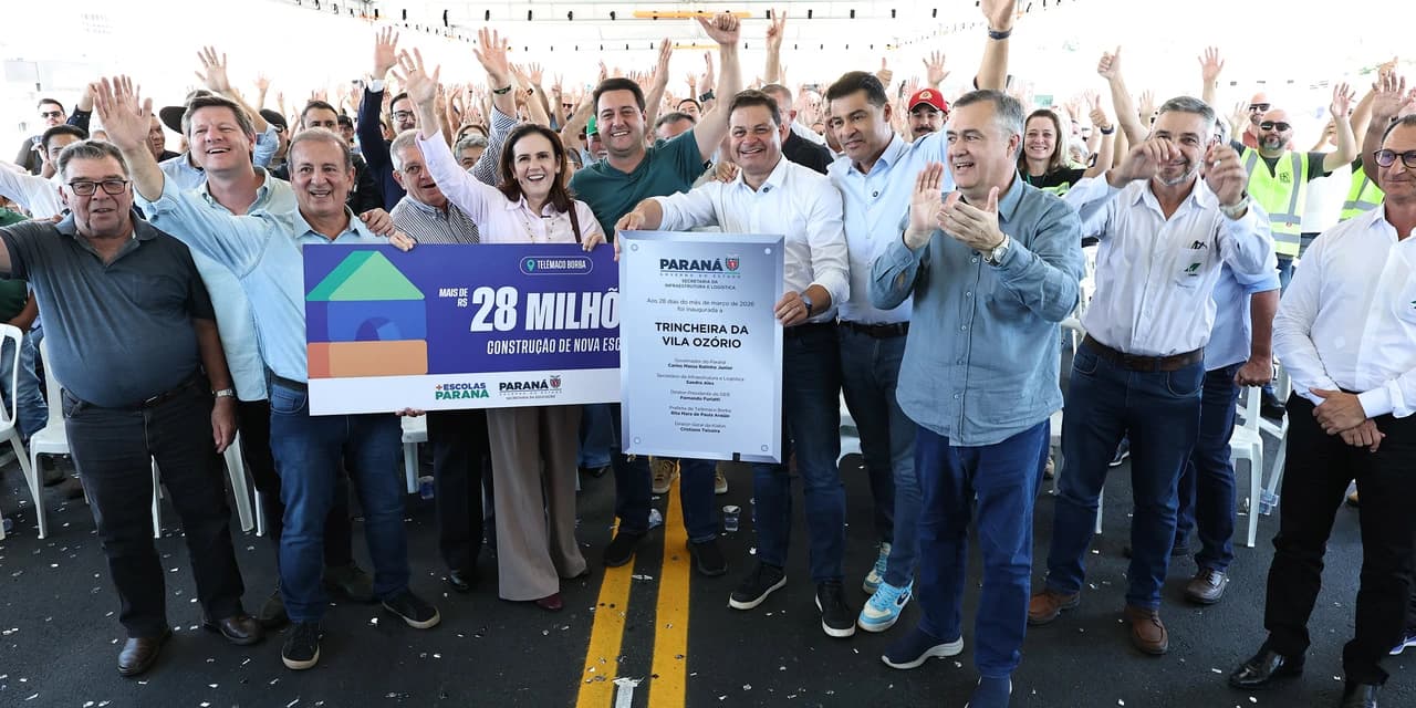Em parceria com a Klabin, Ratinho Junior inaugura trincheira na PR-160 em Telêmaco Borba