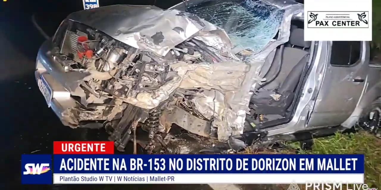 Colisão frontal na BR-153, em Mallet deixou motorista gravemente ferido