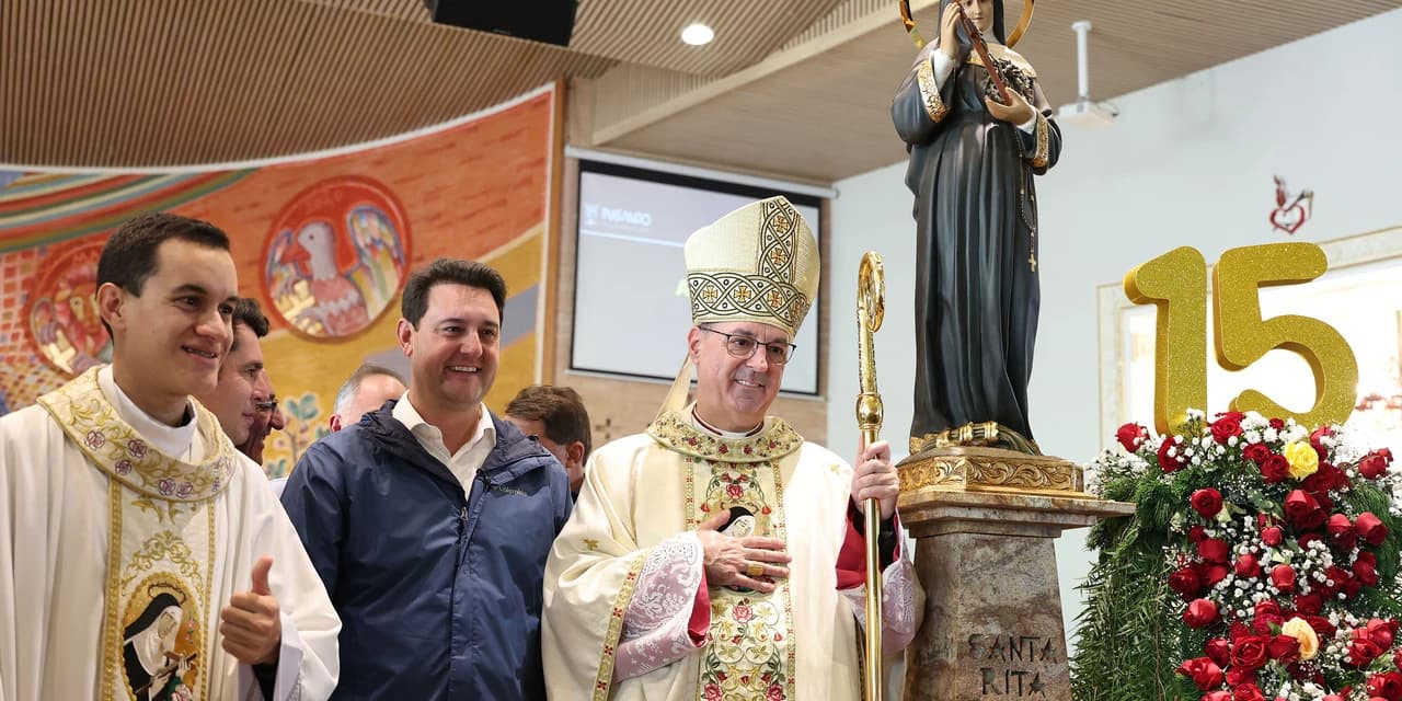 Governador destaca força do turismo religioso na Festa de Santa Rita de Cássia em Lunardelli