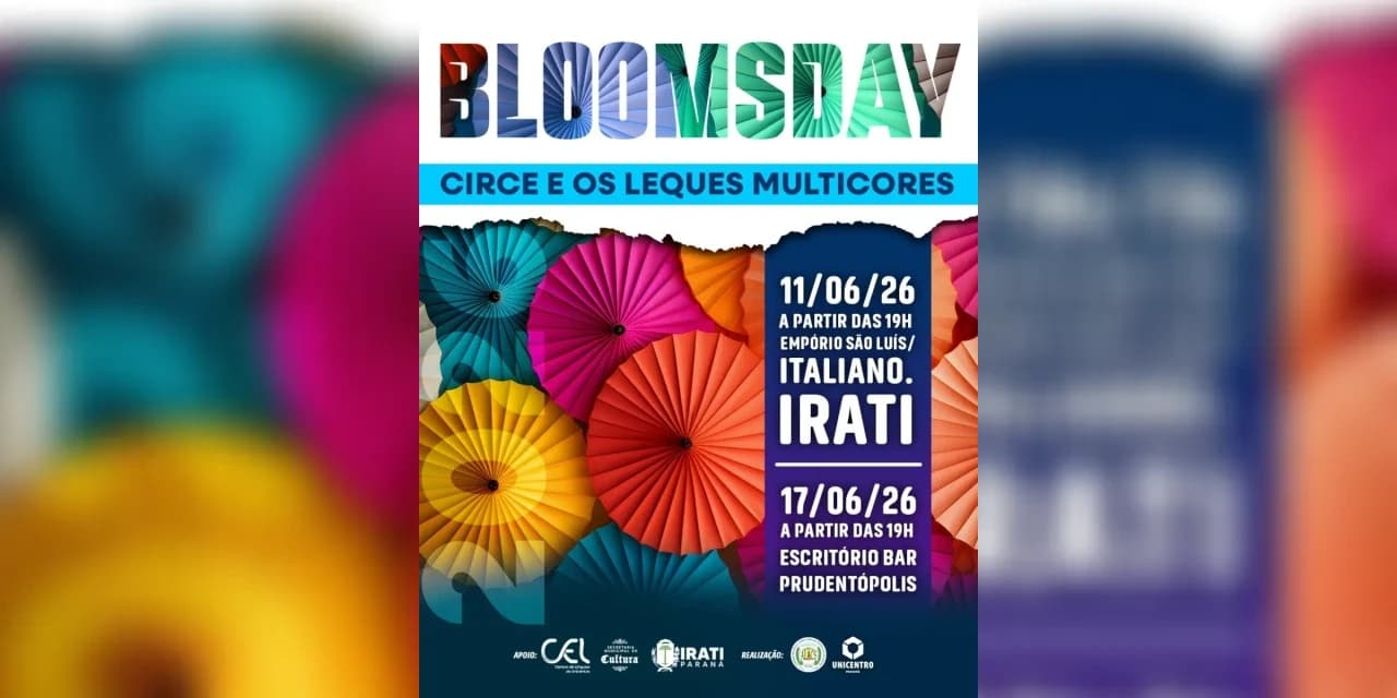 Festa literária acontece no dia 17 em Prudentópolis, com música, dança, performances e palco aberto.