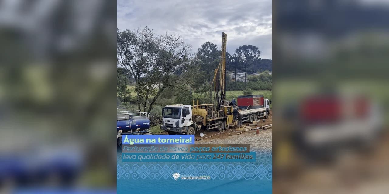 Prefeitura de Prudentópolis avança com o programa de perfuração de poços artesianos