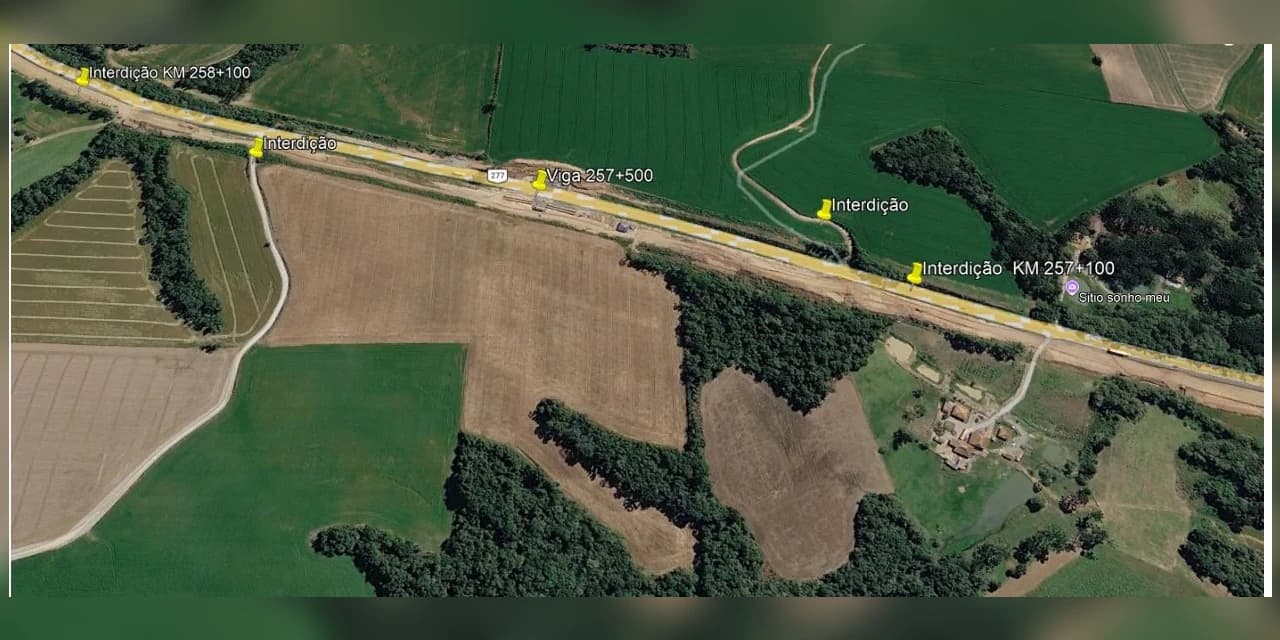 BR-277 terá interdições temporárias para lançamento de vigas de novo viaduto, em Irati