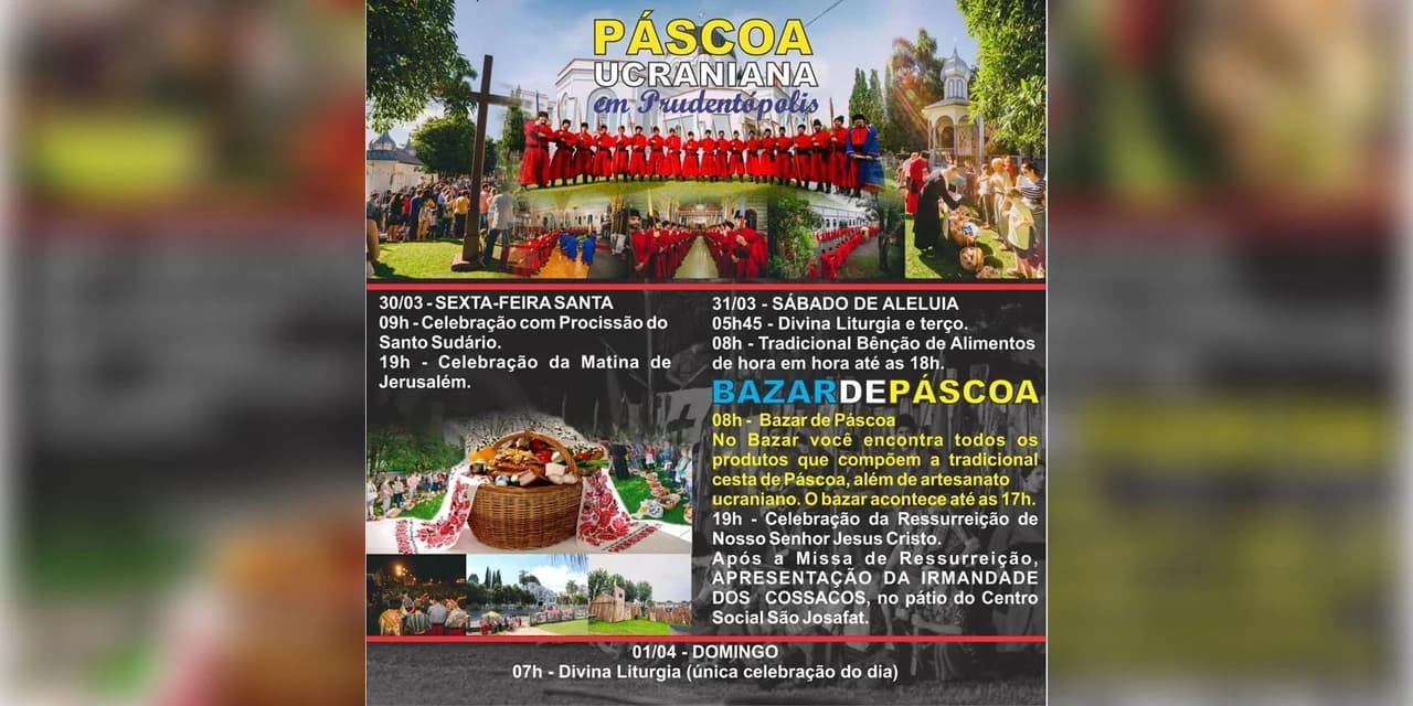 Programação para a páscoa tradicional ucraniana foi divulgada em Prudentópolis