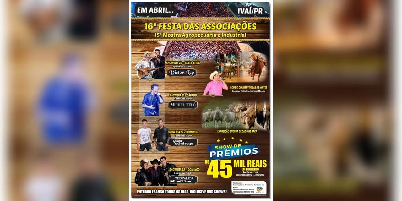 Ivaí se prepara para a 16ª Festa das Associações de Agricultores.