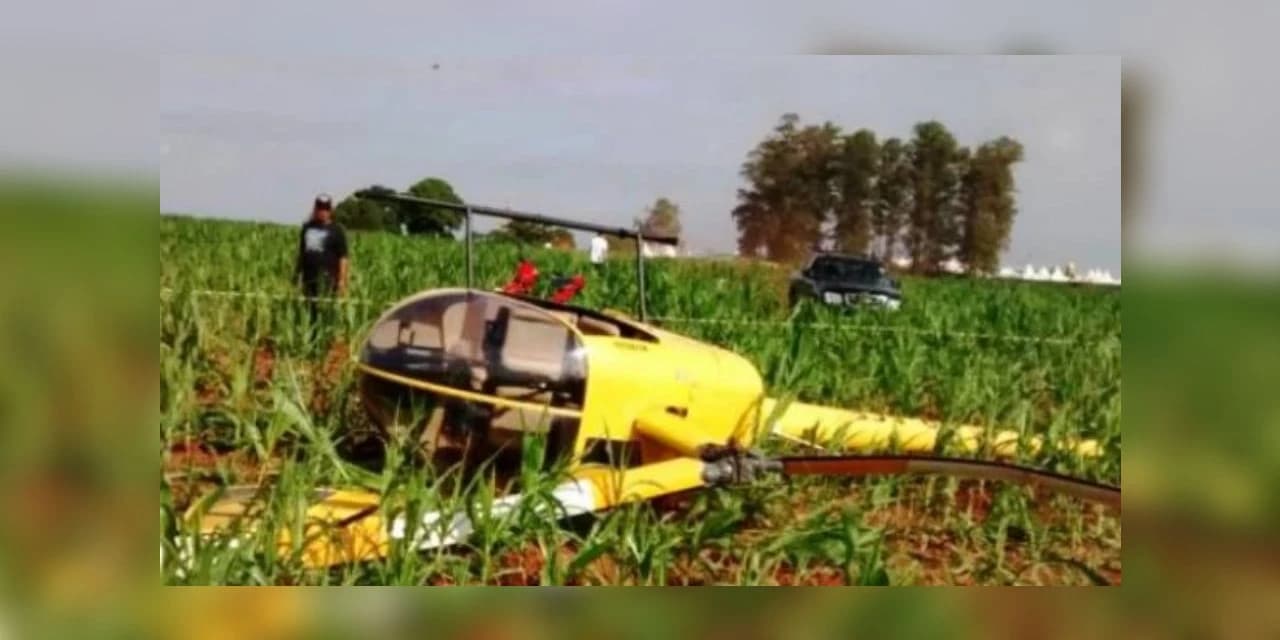Helicóptero que fazia voo panorâmico cai durante Festa do Frango