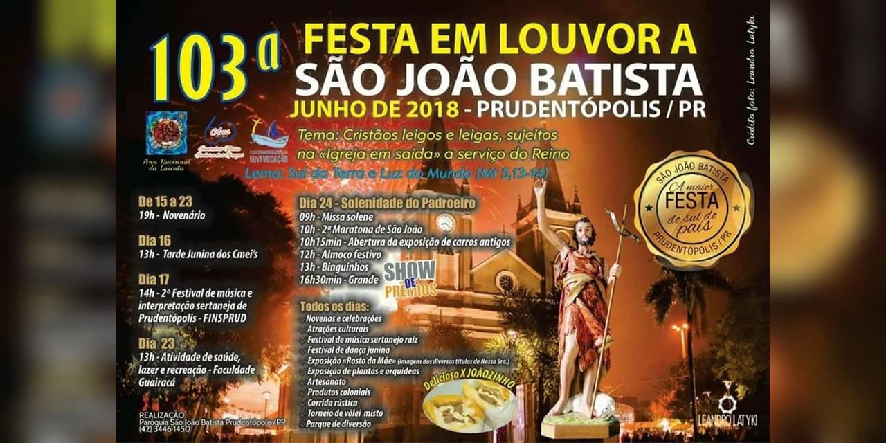 Com programação definida começam os preparativos para a 103ª festa de São João Batista