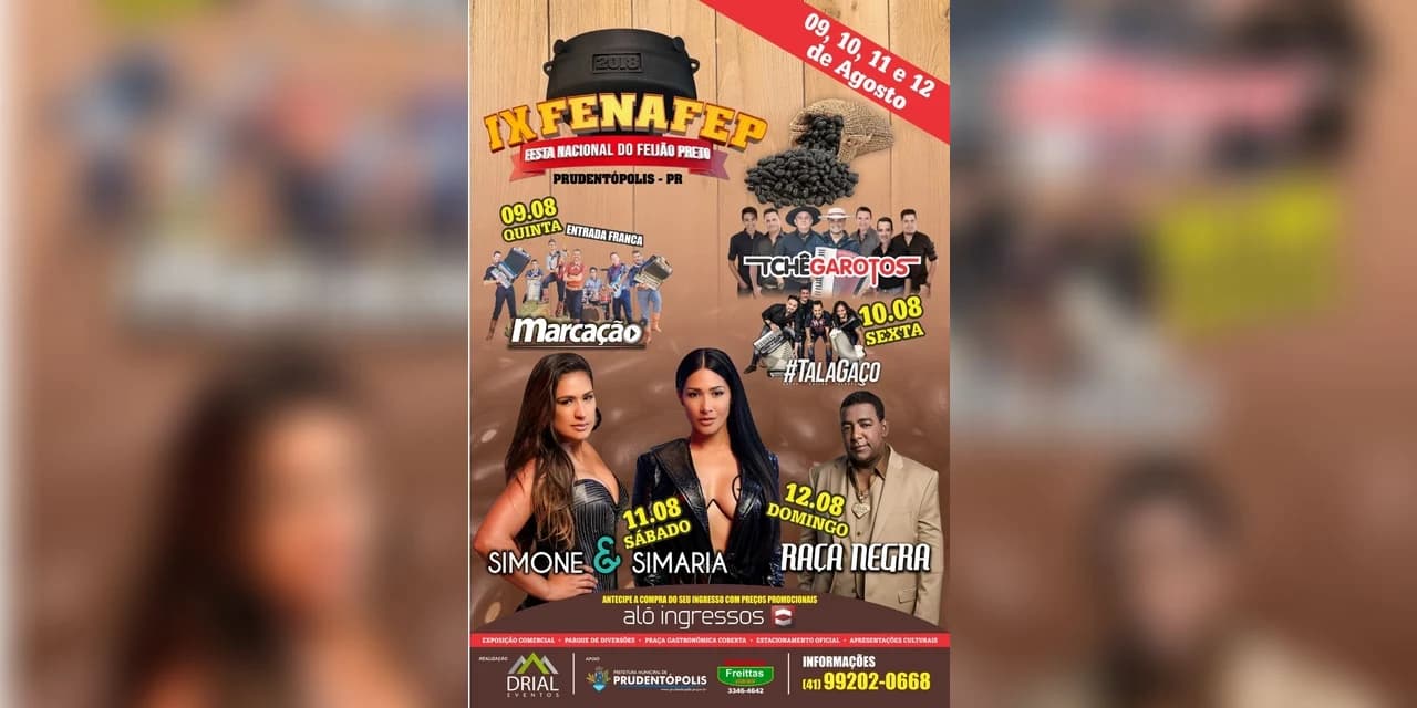 Shows da IX FENAFEP são confirmados