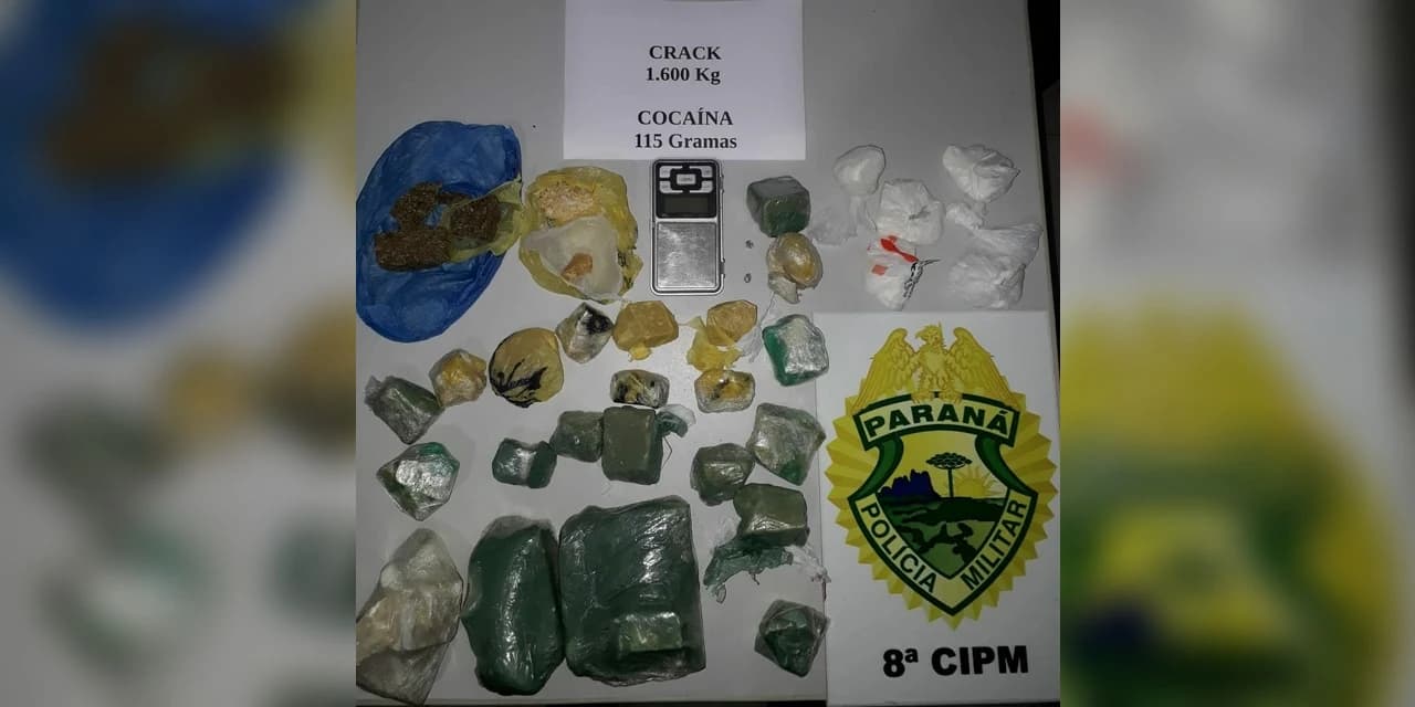 Após denúncia P2 e ROTAM apreendem grande quantidade de drogas no bairro Jardim das Américas em Irati