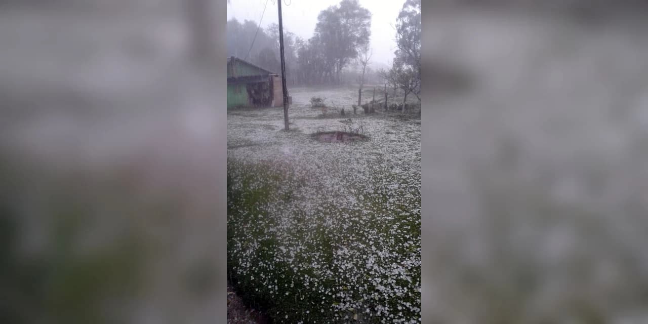 Chuva de granizo atinge interior de Prudentópolis
