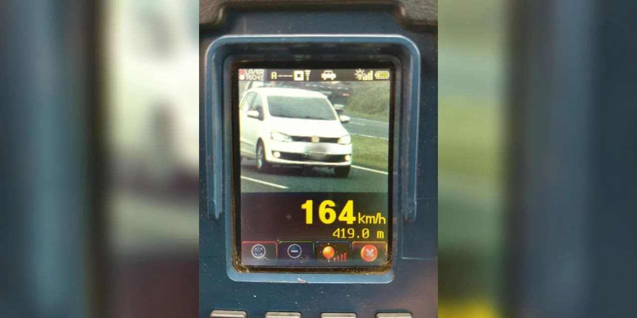PRF registra flagrantes de imprudência de velocidade na Região de Ponta Grossa