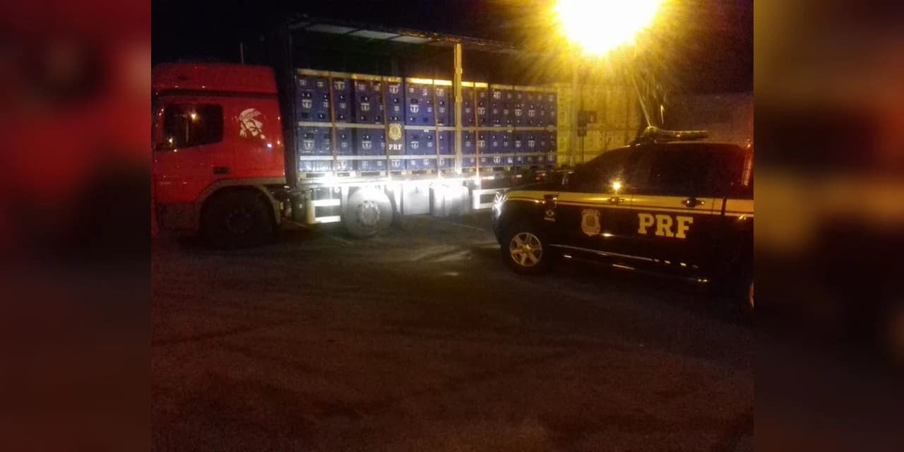 PRF apreende carga de cerveja sem nota fiscal na BR 116