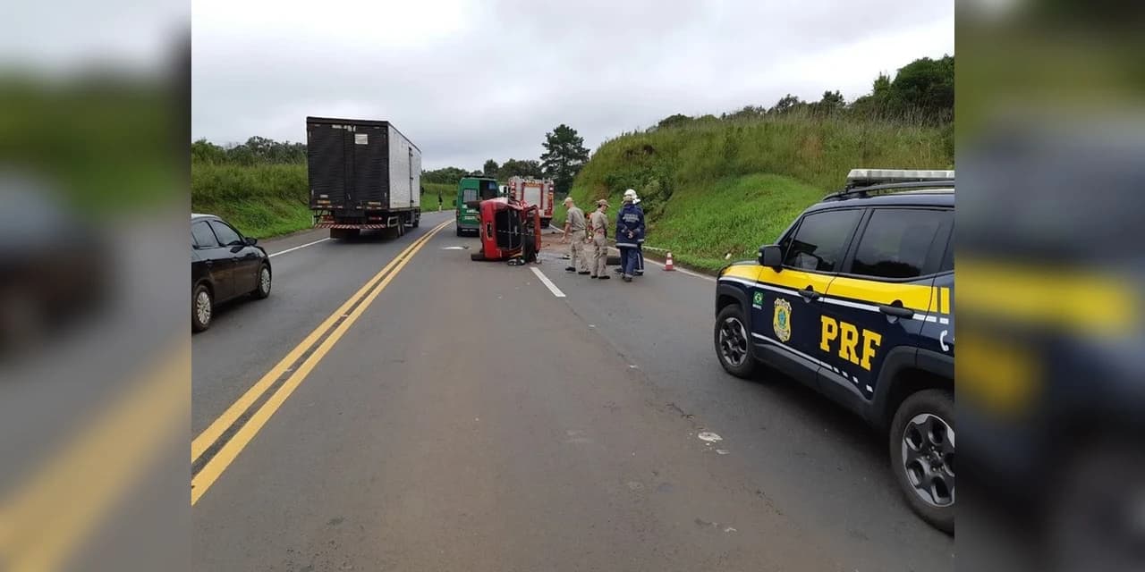 PRF atende acidente com óbito na BR 277, em Guarapuava.