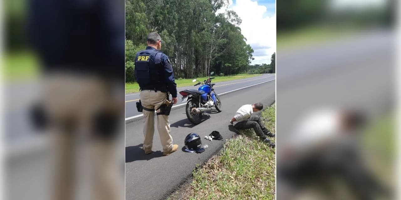 Motociclista é preso pela PRF levando droga de Ponta Grossa para Prudentópolis