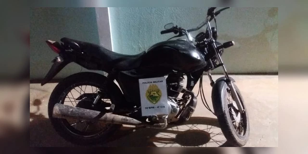 Rotam recupera motocicleta roubada em Prudentópolis.
