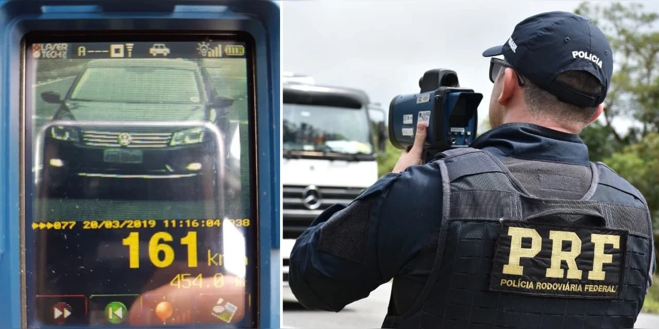 PRF flagra carro a 161 km/h em trecho da Serra do Mar onde o limite é 80 km/h