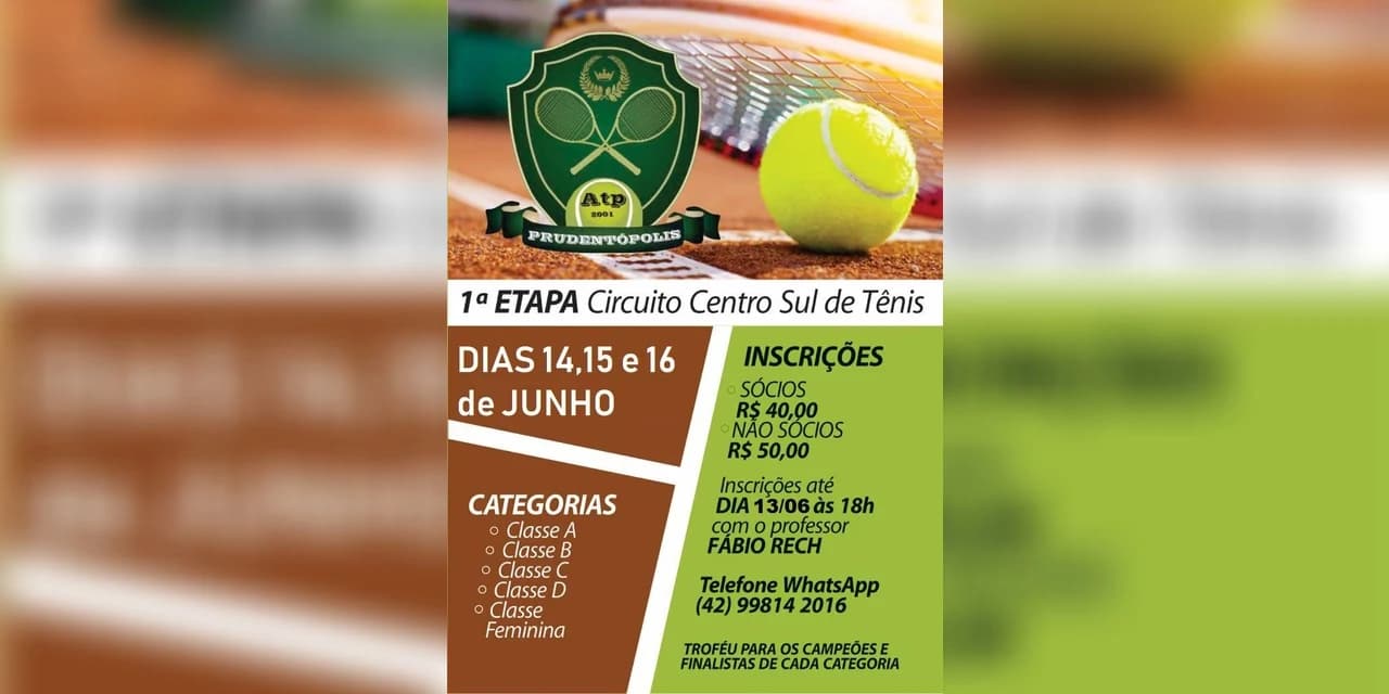 Tenistas de Prudentópolis promovem a 1ª etapa do circuito Centro Sul de Tênis