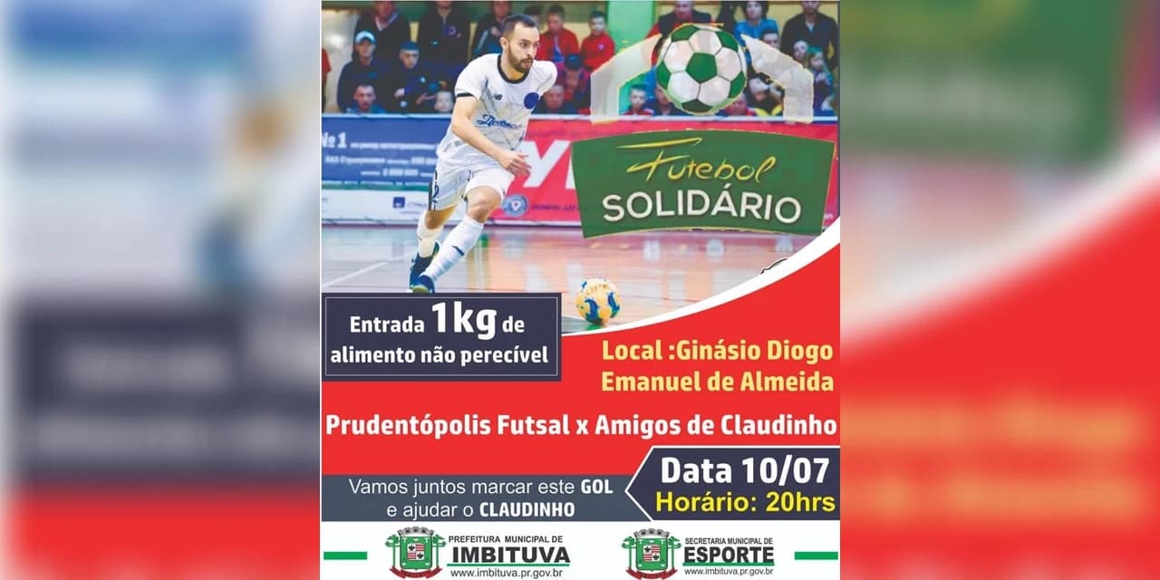 Prude Futsal participa de jogo beneficente em Imbituva nesta quarta (10)