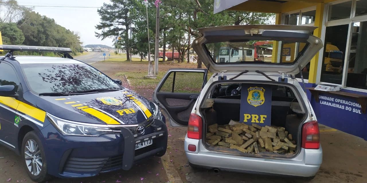 PRF apreende 79 Kg de maconha em Laranjeiras do Sul