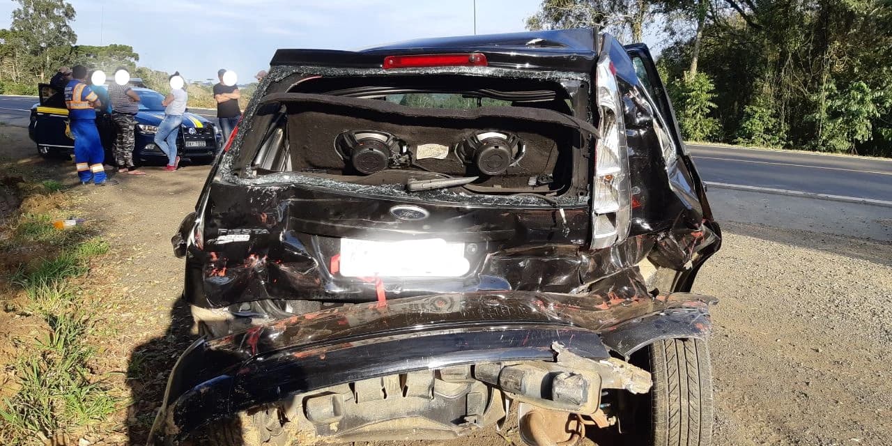 PRF Posto Caetano atende acidente envolvendo motorista sem habilitação em Guamiranga