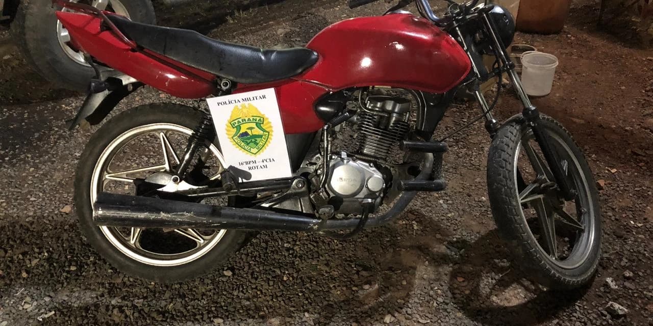 ROTAM de Prudentópolis recupera moto furtada em Guamiranga